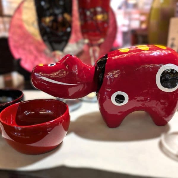 福島會津塗赤べこ紅牛擺飾