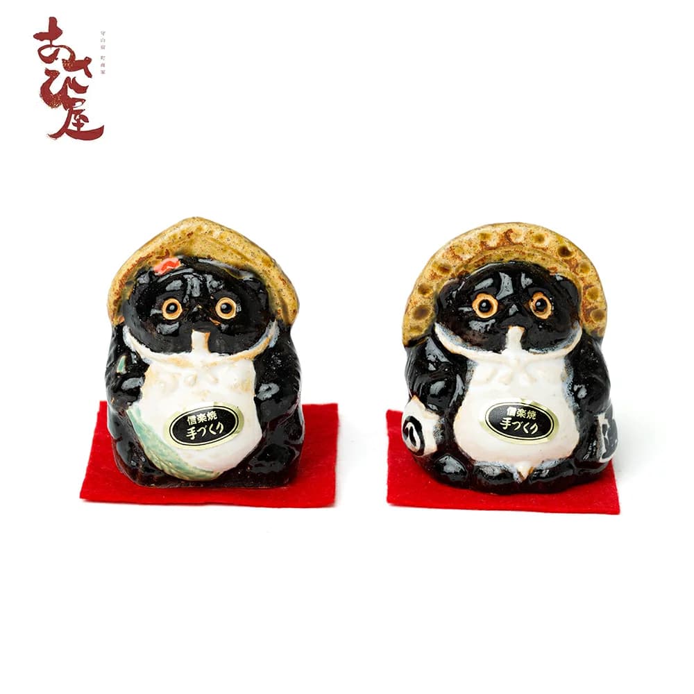 信樂燒迷你狸貓成對擺飾