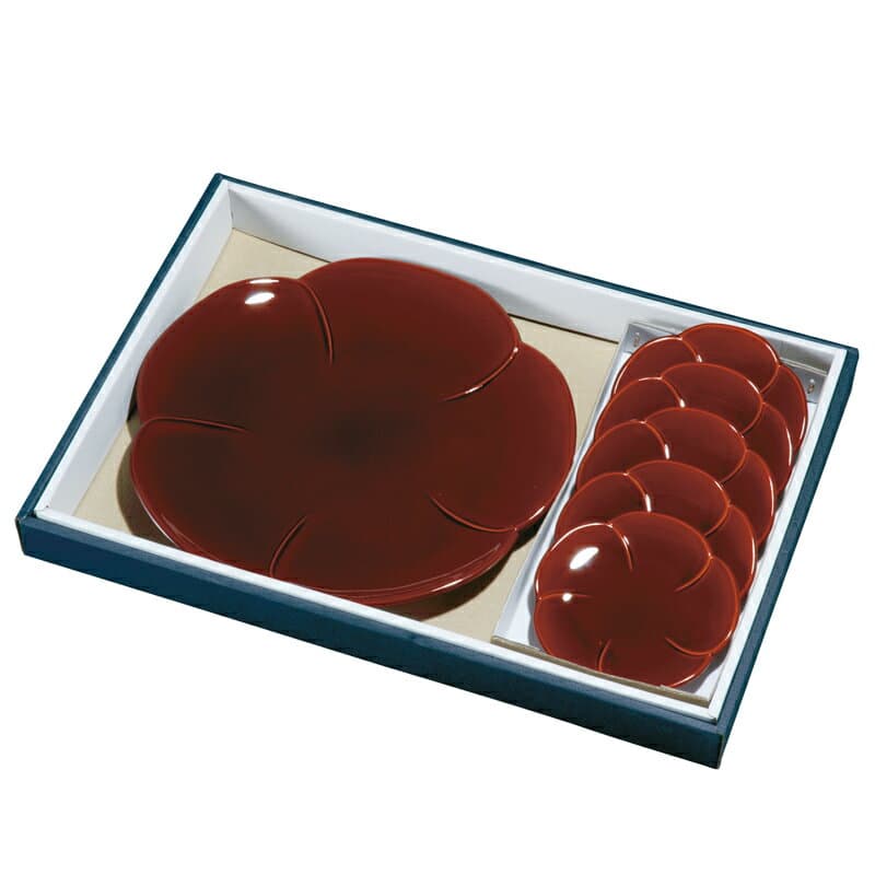 菓子鉢 おしゃれ 銘々皿【盛皿セット】紀州漆器 梅型 盛皿セット 両面春慶塗 26-31-3 伝統工芸 茶器 菓子鉢 盛皿 日本製 国産 和菓子皿 来客用 上品 おもてなし おしゃれ 和食器 ケーキ 和菓子 ギフト 贈り物 記念品 プレゼント 結婚祝い 新築祝い 町宗