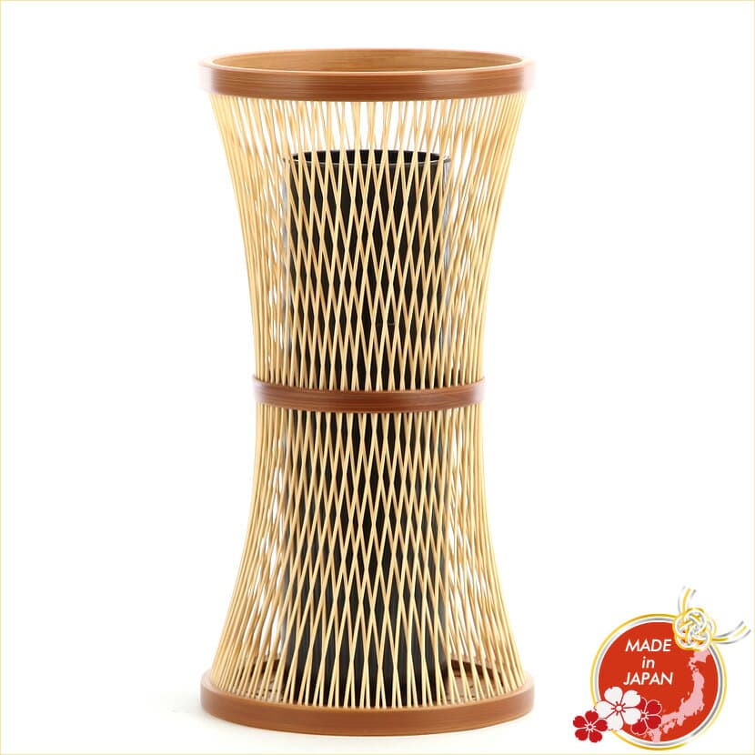 駿河竹千筋細工 鼓 竹製花器