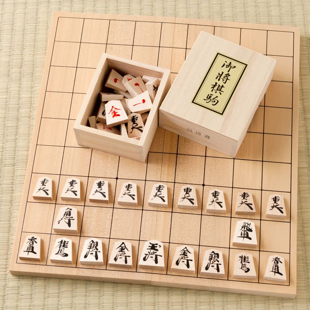 天童手寫將棋駒與摺疊棋盤組