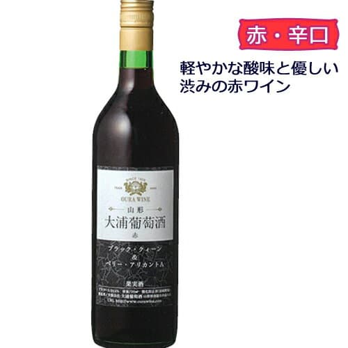 赤ワイン 辛口 大浦葡萄酒 レギュラーワイン 赤辛口750ml 南陽市 GI YAMAGATA GI山形 山形ワイン 日本ワイン 国産ワイン 山形県産